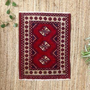 Vintage Wool Boho Turkish Mini 2x3 Rug